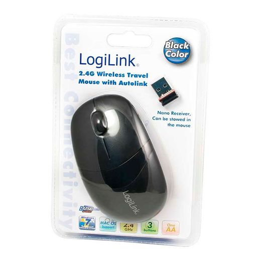 Ratón Wireless 2.4 Ghz, 3 Botones, Negro Logilink