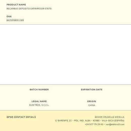 Recambio Deposito Exprimidor 07670