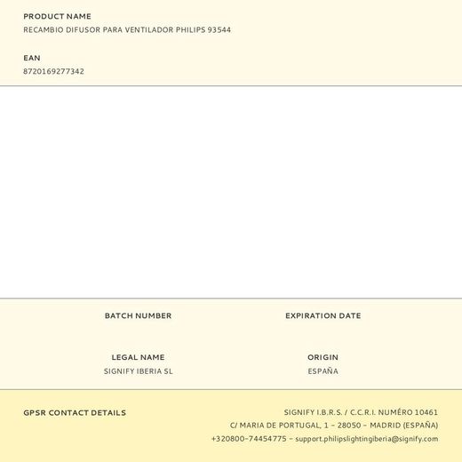 Recambio Difusor Para Ventilador Philips 93544