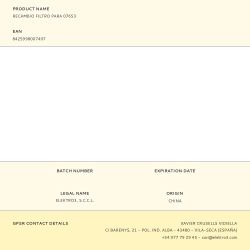 Recambio Filtro Para 07653