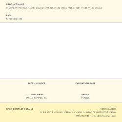 Recambio Para Quemador Gas Butano Ref.74180 74181 74183 74184 74186 74187 Vaello