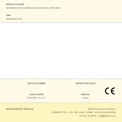 Recambio Patas Horno Electrico Ref. 07578 Edm