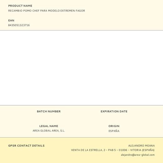 Recambio Pomo Chef Para Modelo Extremen Fagor