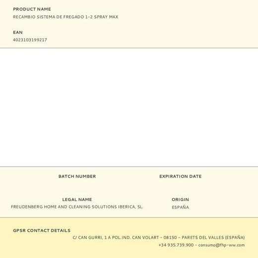 Recambio Sistema De Fregado 1-2 Spray Max