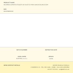 Recambio Soporte Etiqueta De Plastico Para Gancho Blanco Edm