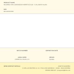 Recambio Tapa Fiambrera 0,50 - 0,75 L Ref.14529