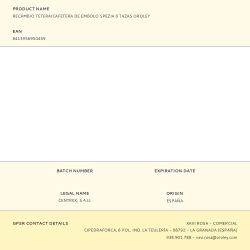 Recambio Tetera/Cafetera De Embolo Spezia 6 Tazas Oroley