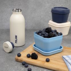 Recipiente Para Alimentos Cuadrado 0,33 L Serie 1918, Azul Claro  Milan