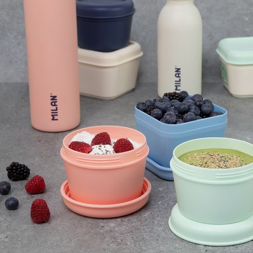 Recipiente Para Alimentos Cuadrado 0,33 L Serie 1918, Azul Claro  Milan