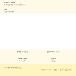 Regla Serie Shadow Negra 30 Cm