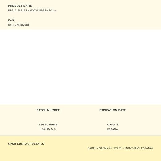 Regla Serie Shadow Negra 30 Cm