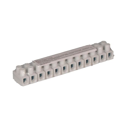 Regleta De Conexion De 2.5 Mm A 4 Mm , 12 Conectores, Homologada, Blanca (Retractilada)