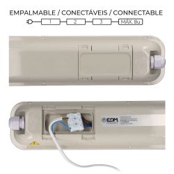 Regleta Estanca Led Ip65 48 W 5274 Lm 6500 K Luz Fria 8,6 X 148 X 6,6 Cm