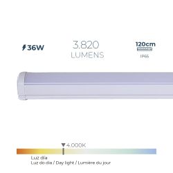 Regleta Led 36 W 4.000 K Luz Día 3.820 Lm 120 X 4,6 X 5,1 Cm