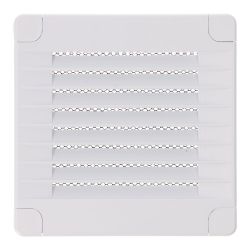 Rejilla Ventilación Cuadrada Con Tapones Y Mosquitera 100X100X7Mm Abs Blanca