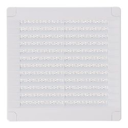 Rejilla Ventilación Cuadrada Con Tapones Y Mosquitera 150X150X7Mm Abs Blanca