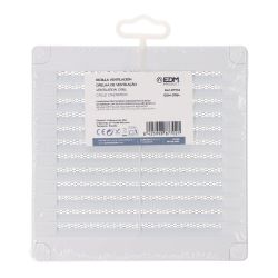 Rejilla Ventilación Cuadrada Con Tapones Y Mosquitera 150X150X7Mm Abs Blanca