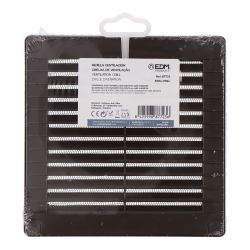 Rejilla Ventilación Cuadrada Con Tapones Y Mosquitera 150X150X7Mm Abs Marrón