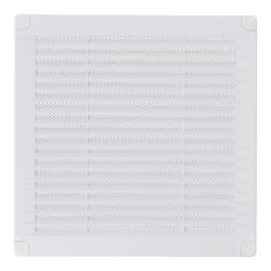 Rejilla Ventilación Cuadrada Con Tapones Y Mosquitera 200X200X7Mm Abs Blanca