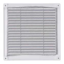 Rejilla Ventilación Cuadrada Con Tapones Y Mosquitera 200X200X7Mm Abs Blanca