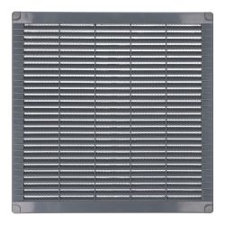 Rejilla Ventilación Cuadrada Con Tapones Y Mosquitera 300X300X7Mm Abs Gris