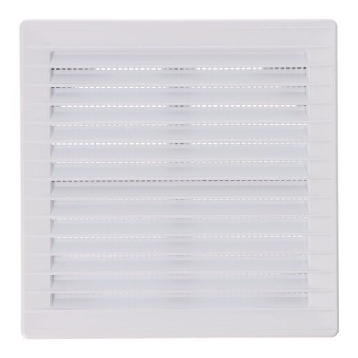 Rejilla Ventilación Cuadrada Empotrable Ajustable Ø 80-150 Con Mosquitera 170X170X11,5Mm Abs Blanca
