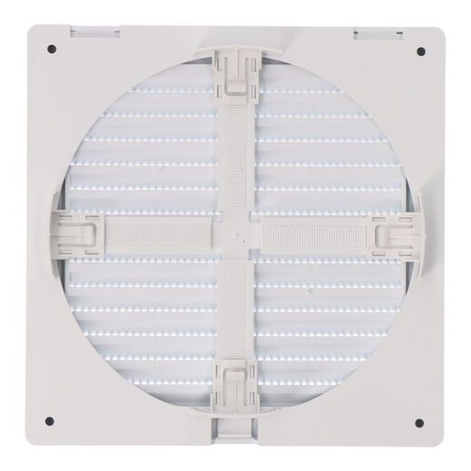 Rejilla Ventilación Cuadrada Empotrable Ajustable Ø 80-150 Con Mosquitera 170X170X11,5Mm Abs Blanca