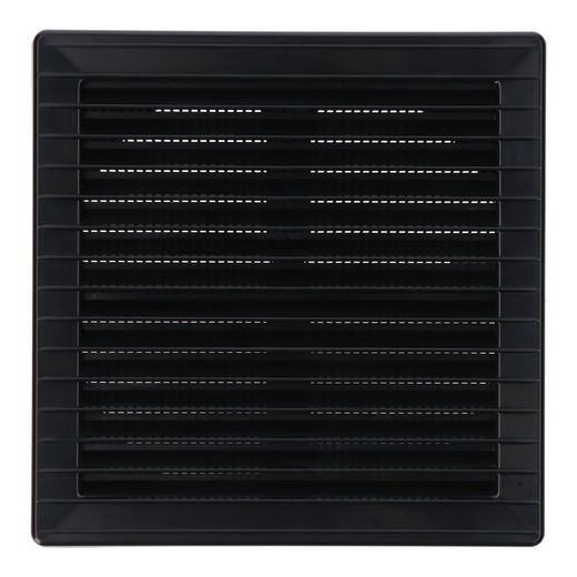 Rejilla Ventilación Cuadrada Empotrable Ajustable Ø 80-150 Con Mosquitera 170X170X11,5Mm Abs Gris Antracita