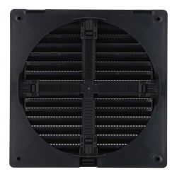 Rejilla Ventilación Cuadrada Empotrable Ajustable Ø 80-150 Con Mosquitera 170X170X11,5Mm Abs Gris Antracita