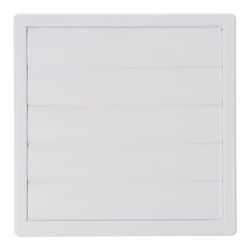 Rejilla Ventilación Cuadrada Empotrable Con Lamas Móviles 170X170Mm Enclavamiento Ø100Mm Abs Blanca