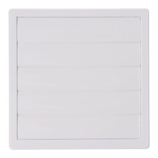 Rejilla Ventilación Cuadrada Empotrable Con Lamas Móviles 170X170Mm Enclavamiento Ø100Mm Abs Blanca