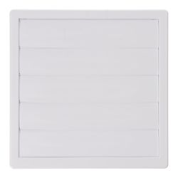 Rejilla Ventilación Cuadrada Empotrable Con Lamas Móviles 170X170Mm Enclavamiento Ø120Mm Abs Blanca