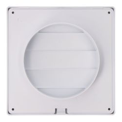 Rejilla Ventilación Cuadrada Empotrable Con Lamas Móviles 170X170Mm Enclavamiento Ø120Mm Abs Blanca
