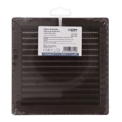 Rejilla Ventilación Cuadrada Empotrable Con Mosquitera 140 X 140Mm Abs Marrón