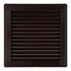 Rejilla Ventilación Cuadrada Empotrable Con Mosquitera 140 X 140Mm Abs Marrón