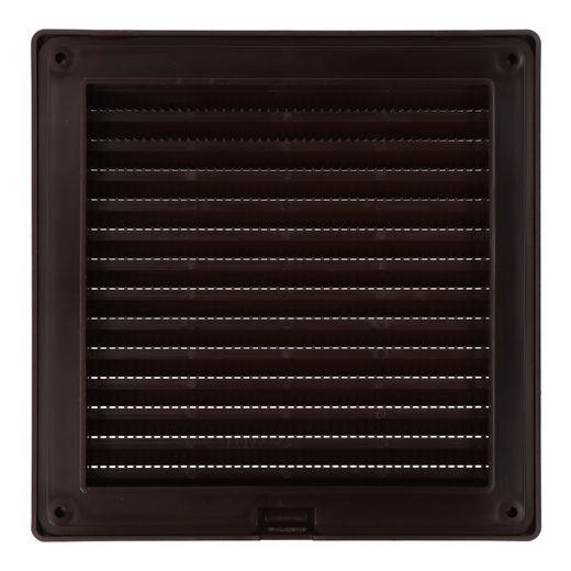 Rejilla Ventilación Cuadrada Empotrable Con Mosquitera 140 X 140Mm Abs Marrón