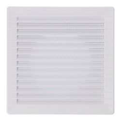 Rejilla Ventilación Cuadrada Empotrable Ø 100Mm Con Mosquitera 170X170X10Mm Abs Blanca