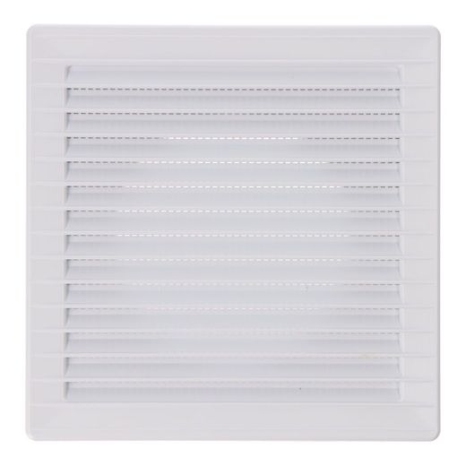 Rejilla Ventilación Cuadrada Empotrable Ø 100Mm Con Mosquitera 170X170X10Mm Abs Blanca