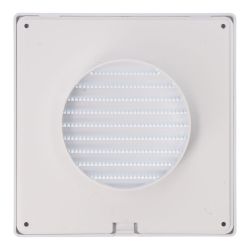 Rejilla Ventilación Cuadrada Empotrable Ø 100Mm Con Mosquitera 170X170X10Mm Abs Blanca