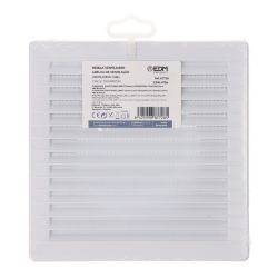 Rejilla Ventilación Cuadrada Empotrable Ø 100Mm Con Mosquitera 170X170X10Mm Abs Blanca