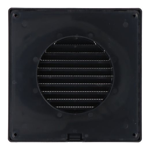 Rejilla Ventilación Cuadrada Empotrable Ø 100Mm Con Mosquitera 170X170X10Mm Abs Gris Antracita