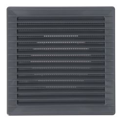 Rejilla Ventilación Cuadrada Empotrable Ø 100Mm Con Mosquitera 170X170X11,5Mm Abs Gris