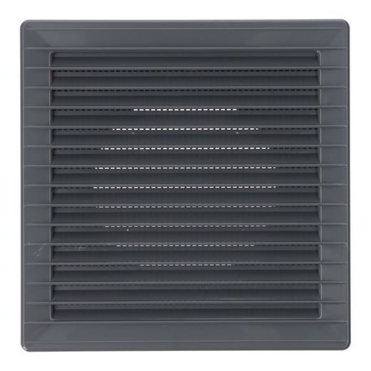 Rejilla Ventilación Cuadrada Empotrable Ø 100Mm Con Mosquitera 170X170X11,5Mm Abs Gris