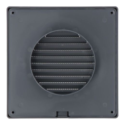 Rejilla Ventilación Cuadrada Empotrable Ø 100Mm Con Mosquitera 170X170X11,5Mm Abs Gris