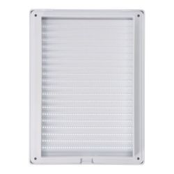 Rejilla Ventilacíón Rectangular Empotrable Con Mosquitera Abs 137X207Mm Blanco
