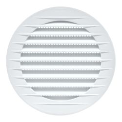 Rejilla Ventilación Redonda Empotrable Con Mosquitera Ø100Mm Abs Blanca