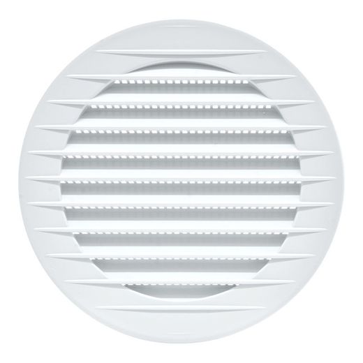 Rejilla Ventilación Redonda Empotrable Con Mosquitera Ø100Mm Abs Blanca
