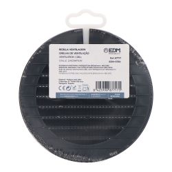 Rejilla Ventilación Redonda Empotrable Con Mosquitera Ø100Mm Abs Gris Antracita