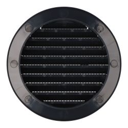 Rejilla Ventilación Redonda Empotrable Con Mosquitera Ø100Mm Abs Gris Antracita