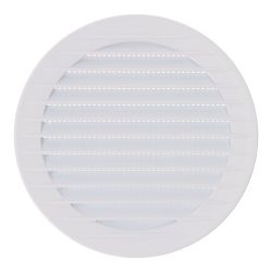 Rejilla Ventilación Redonda Empotrable Con Mosquitera Ø120Mm Abs Blanca